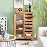 Elegant Cedar Wood Glass Cabinet - Stylish Storage Solution for Your Home fczym - 2327MUTUKISPACE
