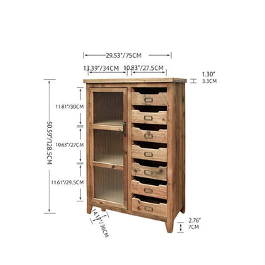 Elegant Cedar Wood Glass Cabinet - Stylish Storage Solution for Your Home fczym - 2327MUTUKISPACE