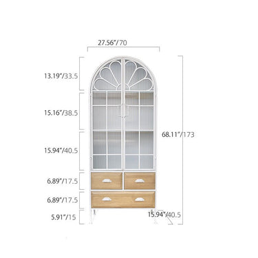Cedar Wood and Glass Cabinet - Stylish and Durable Storage Solution fczym - 2334MUTUKISPACE