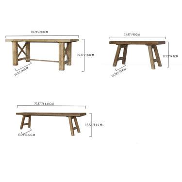 Premium Solid Wood Dining Table - Elegant & Durable Furniture Piece fczym - 2336MUTUKISPACE