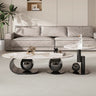Elegant Sintered Stone Stainless Steel Coffee Table for Modern Living Rooms fdl - 2597MUTUKISPACE