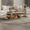 Sintered Stone Stainless Steel Coffee Table – Modern Elegance for Your Living Space fdl - 2598MUTUKISPACE