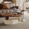 Modern Luxury Tea Table | Ceramic Sintered Stone & Solid Wood Design fhj - 4495MUTUKISPACE