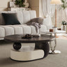 Modern Ceramic Sintered Stone Tea Table with Stainless Steel and Solid Wood Design fhj - 4496MUTUKISPACE