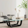 Elegant Ash Wood Tea Table with Tempered Glass Top - Modern Centerpiece for Your Living Room fif - 4516MUTUKISPACE