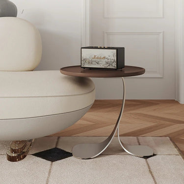 Modern Tea Table with Acrylic Base and Solid Wood Top - Stylish Coffee Table for Living Room fif - 4521MUTUKISPACE