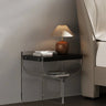Modern Ash Wood & Acrylic Bedside Cupboard - Stylish Compact Design fif - 4523MUTUKISPACE