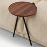 Modern Black Walnut Tea Table with Sleek Stainless Steel Legs - Perfect for Cozy Spaces fif - 4527MUTUKISPACE
