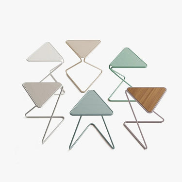 Elegant Triangle Tea Table with PU Leather Surface - Multi - layer Board Design fif - 4528MUTUKISPACE