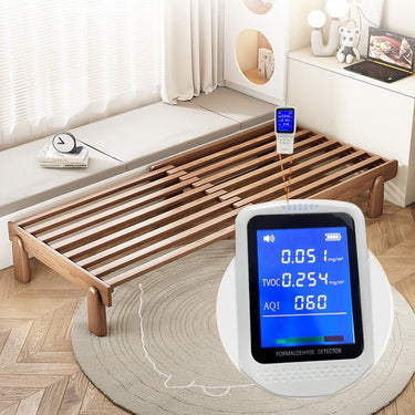 Elegant Bed Frame in Rich Brown Ash Wood - Perfect for Modern Bedrooms fjjj - 1653MUTUKISPACE