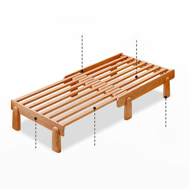 Modern Bed Frame in Natural Ash Wood - Sleek and Durable fjjj - 1654MUTUKISPACE