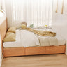 Elegant Ash Wood Bed Frame | Natural Brown & White Finish for Modern Bedrooms fjjj - 1657MUTUKISPACE