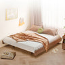 Stylish White and Brown Ash Wood Bed for Modern Bedrooms fjjj - 1658MUTUKISPACE