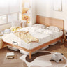 Elegant Light Brown Bed Frame in Natural Ash Wood Finish fjjj - 1659MUTUKISPACE