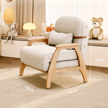 Stylish Beige Sofa with Natural Wood Accents - Comfortable Down and Faux Leather Finish fjjj - 1661MUTUKISPACE