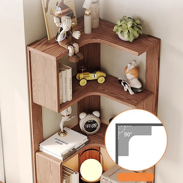 Stylish Brown Natural Ash Wood Storage Rack - Durable & Elegant Organization Solution fjjj - 1663MUTUKISPACE