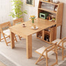 Stunning Light Brown Natural Wood Table with Elegant Glass Top fjnl - 1582MUTUKISPACE