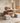 Elegant White and Brown Sintered Stone Coffee Table with Cotton and Linen Finish fjnl - 1591MUTUKISPACE