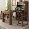 Stylish Brown Natural Wood Coffee Table with Glass Top fjnl - 1592MUTUKISPACE