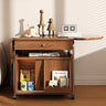 Elegant Solid Wood Coffee Table with Glass Top – Brown Finish fjnl - 1598MUTUKISPACE