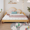 Solid Beech Wood Bed with Leathaire Upholstery – Elegant and Durable Natural Design fjnl - 1603MUTUKISPACE