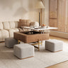 Sleek Sintered Stone & Stainless Steel Coffee Table with Elegant Linen Accents fjnl - 2452MUTUKISPACE