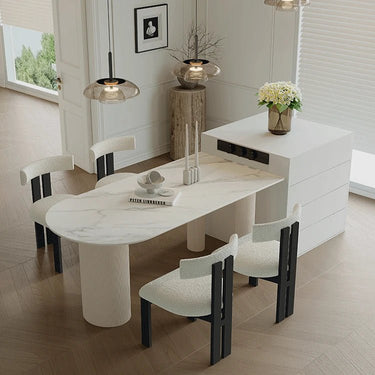 Stylish Faux Lambswool Chairs with Ash Wood Legs for Modern Dining Room Decor fjnw - 4540MUTUKISPACE