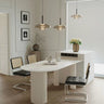 Stylish Rattan Weaving Dining Chair with PU Leather and Stainless Steel Legs fjnw - 4545MUTUKISPACE