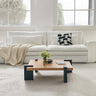 Modern Ash Wood Tea Table with Sleek Black Accents - Perfect for Stylish Living Rooms fjnw - 4550MUTUKISPACE