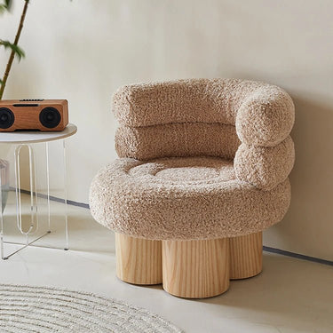Snug Faux Lambswool Accent Chair with Multi - Layer Pine Base - Cozy Comfort Redefined fjnw - 4555MUTUKISPACE