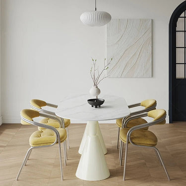 Sleek Ceramic Sintered Stone Dining Table: Multi - Layered GFRP Design with Modern Elegance fjnw - 4556MUTUKISPACE