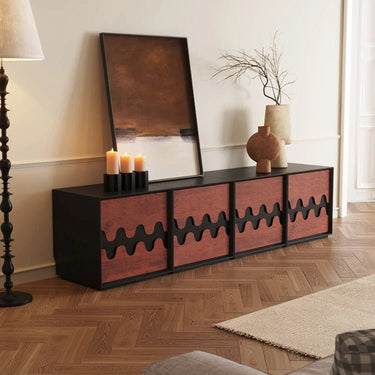 Stylish Oak Pine Bedside Cupboard - Modern Wave Design Storage Solution fjnw - 4557MUTUKISPACE