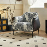 Elegant PU Leather Accent Chair with Cotton - Ramie Upholstery - Stylish Comfort for Your Living Room fjnw - 4559MUTUKISPACE