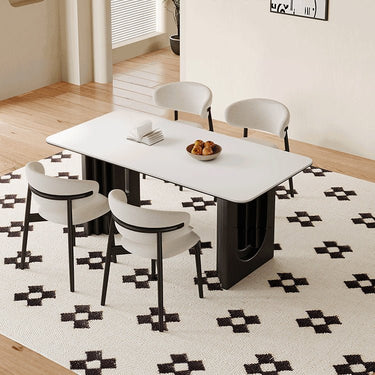 Modern Sintered Stone Ash Wood Table - Stylish & Durable Dining Solution fjx - 2631MUTUKISPACE
