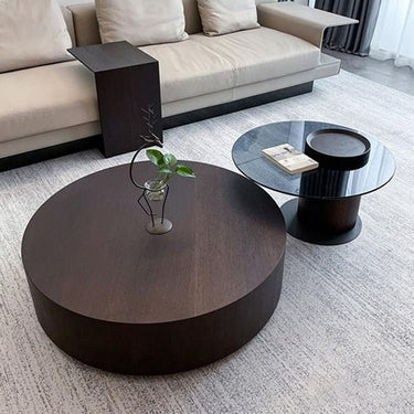 Solid Pine Wood Coffee Table with Tempered Glass and Carbon Steel Frame - Elegant Design for Modern Spaces fjx - 2633MUTUKISPACE