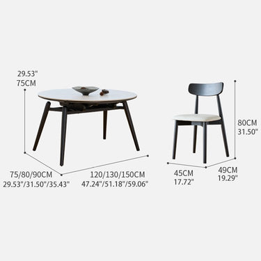 Sleek Sintered Stone Table with Oak Wood Finish | Modern Luxury Furniture fjx - 2635MUTUKISPACE