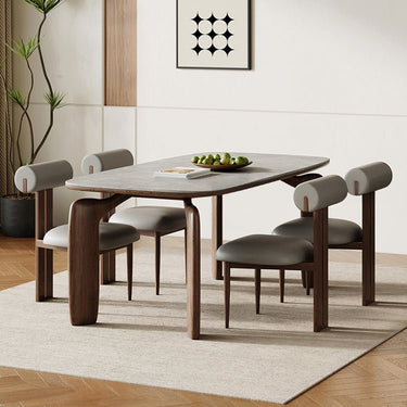 Elegant Ash Wood Table with Durable Sintered Stone Top fjx - 2660MUTUKISPACE