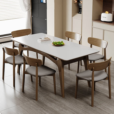 Elegant Ash Wood & Sintered Stone Table for Modern Living Spaces fjx - 2662MUTUKISPACE
