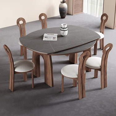 Elegant Ash Wood Table with Sintered Stone Top for Modern Interiors fjx - 2663MUTUKISPACE