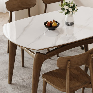 Solid Wood & Sintered Stone Table - Elegant and Durable Dining Furniture fjx - 2665MUTUKISPACE
