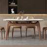 Modern Ash & Oak Wood Dining Table with Sintered Stone Top fjx - 2667MUTUKISPACE