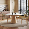 Premium Ash Wood and Sintered Stone Table - Solid Wood Dining Elegance fjx - 2668MUTUKISPACE