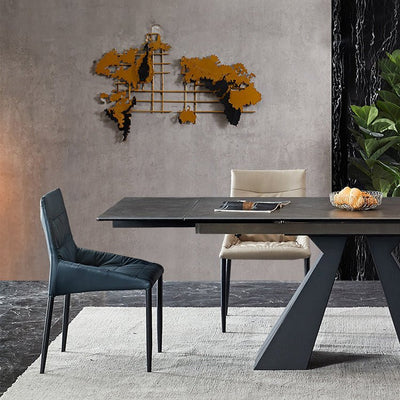 Sintered Stone Table with Durable Aluminum Alloy & Carbon Steel Frame