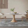 Elegant Ash Wood and Ceramic Sintered Stone Dining Table - Modern Design Furniture fjx - 2671MUTUKISPACE