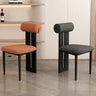 Solid Wood Chair with Microfiber Leather and Linen Upholstery - Stylish and Durable Seating Solution fjx - 2677MUTUKISPACE