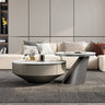 Luxurious Sintered Stone Coffee Table with Stainless Steel and Solid Wood fjx - 2678MUTUKISPACE