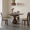 Modern Ash Wood & Solid Wood Table with Sleek Sintered Stone Top fjx - 2683MUTUKISPACE
