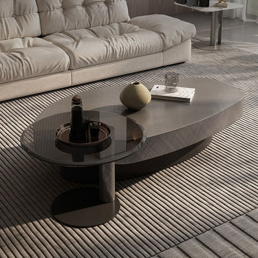 Modern Stainless Steel Carbon Steel Solid Wood Coffee Table for Home and Office fjx - 2686MUTUKISPACE