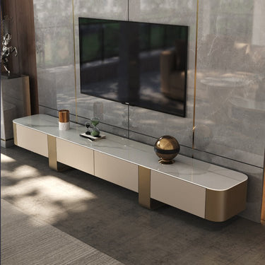 Modern TV Cabinet | Sintered Stone & Solid Wood Entertainment Center fjx - 2688MUTUKISPACE