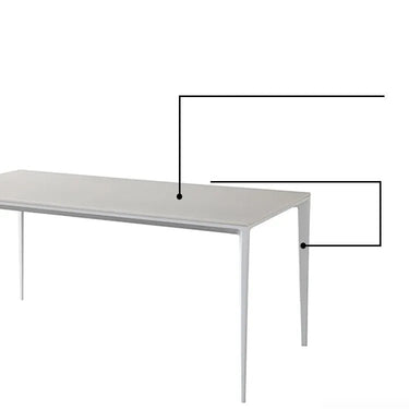 Modern Minimalist Dining Table - Ceramic Sintered Stone & Aluminum Alloy Design fjx - 2698MUTUKISPACE